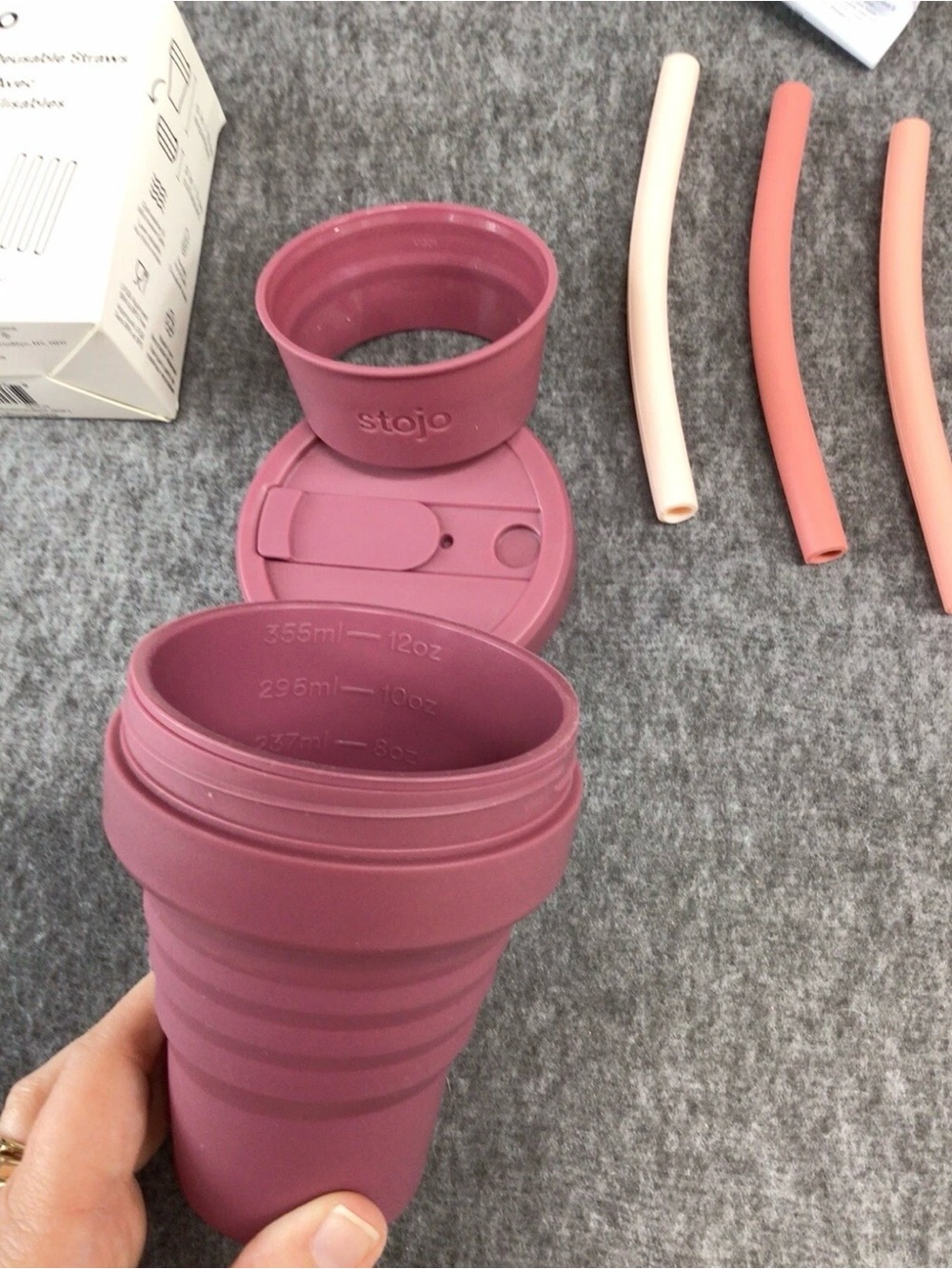 Stojo Pink Collapsible Travel Cup - 12oz
